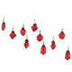 Red Combo Glass Tiny Christmas Hanging Set of 25